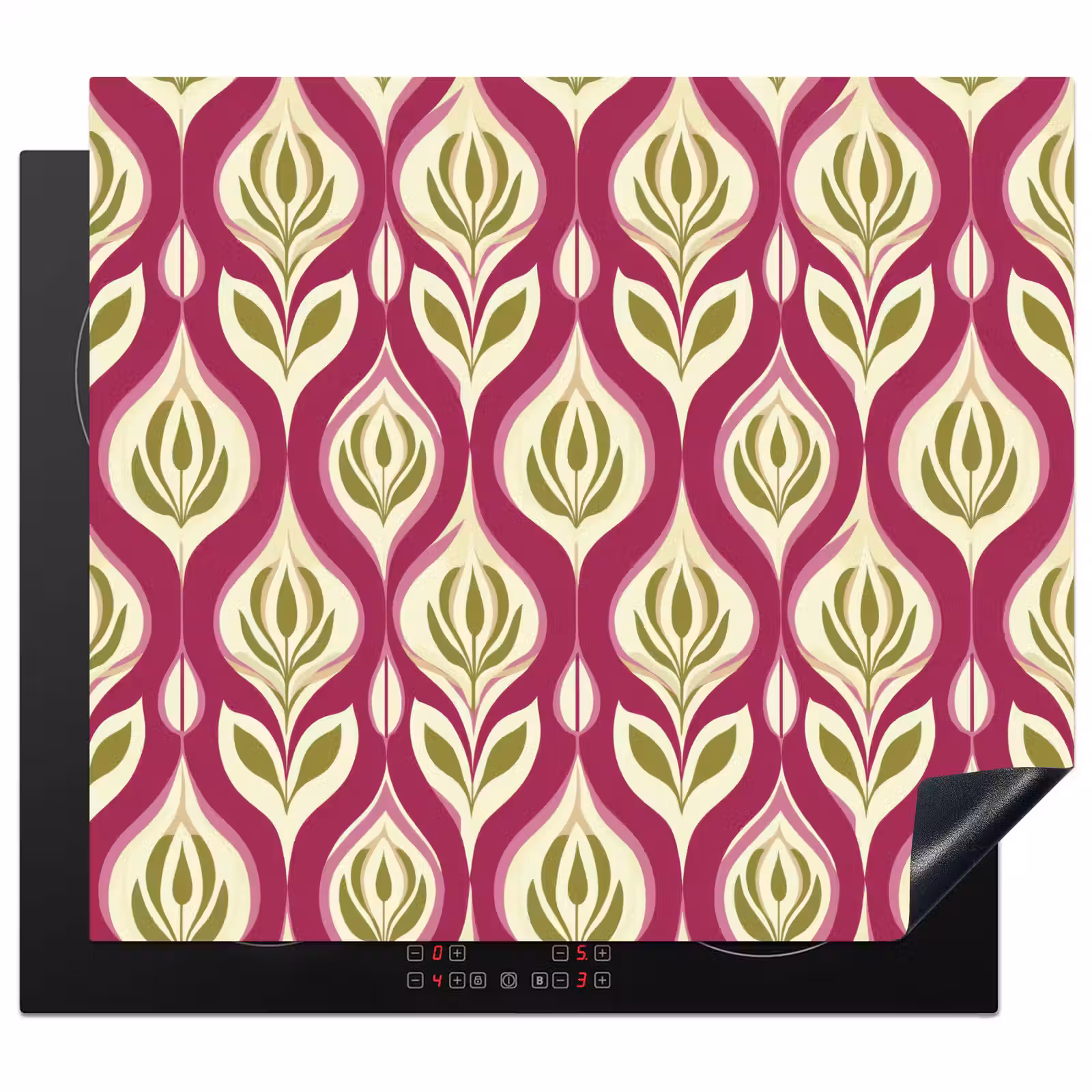 Induction hob protector - Retro - Floral - Purple — 1