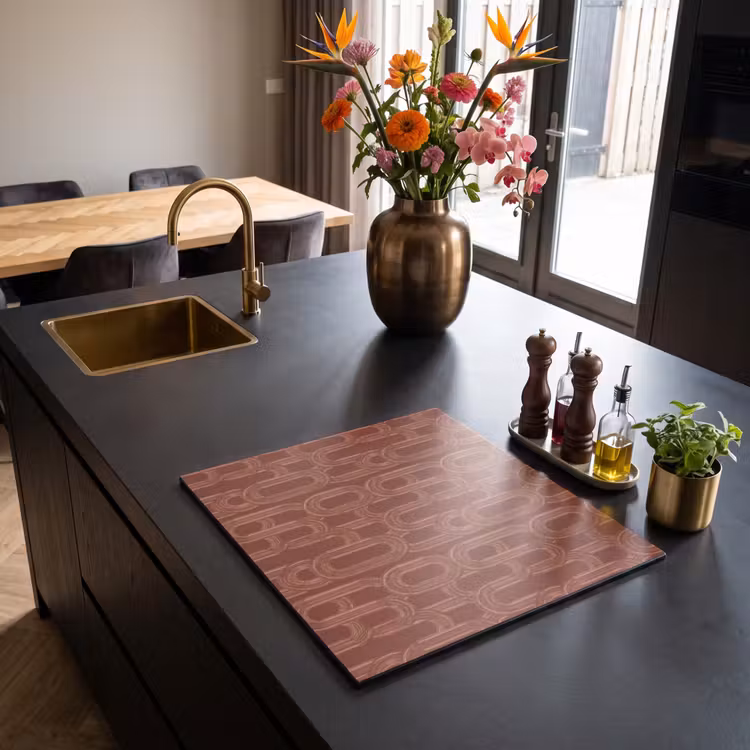 Induction hob protector - Abstract - Texture - Brown — 2
