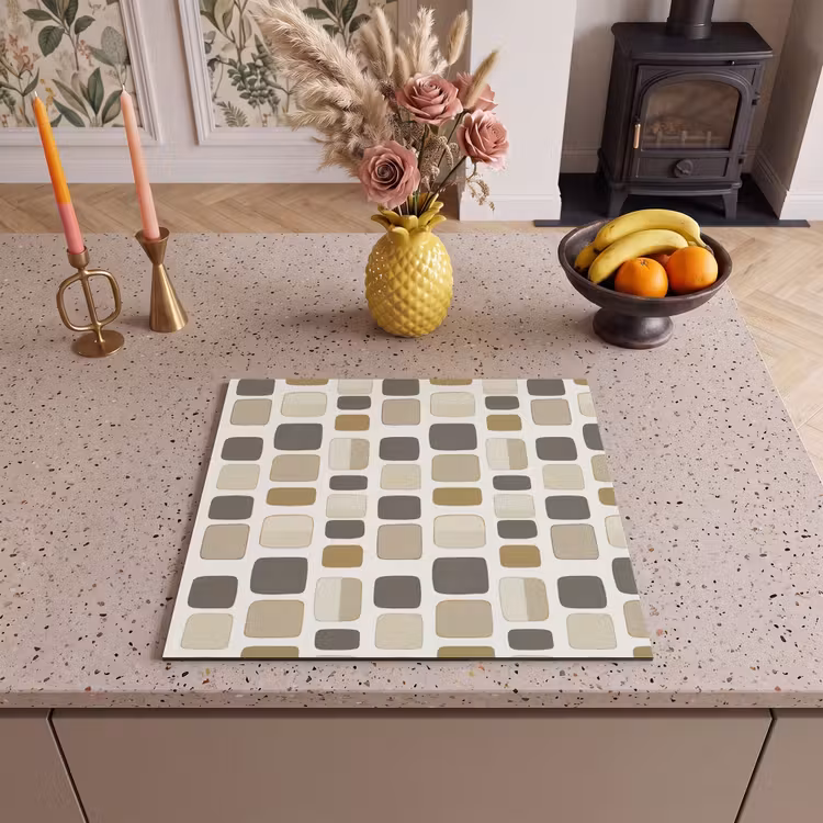 Induction hob protector - Blocks - Vintage - Gray — 3