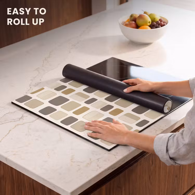 Induction hob protector - Blocks - Vintage - Gray — 6