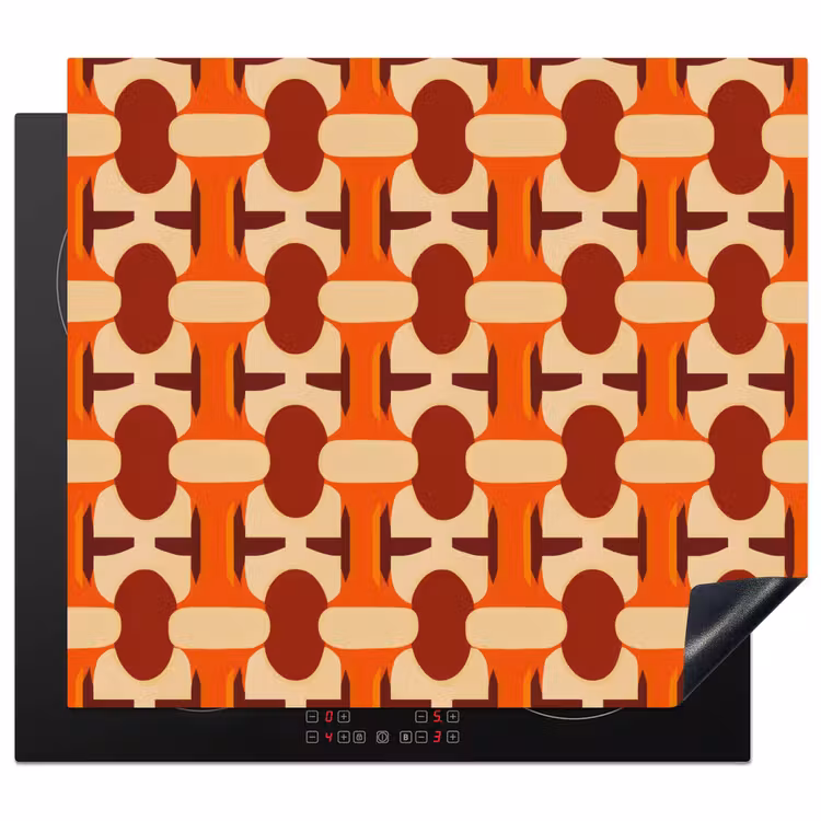 Induction hob protector - Geometric - Retro - Orange — 1