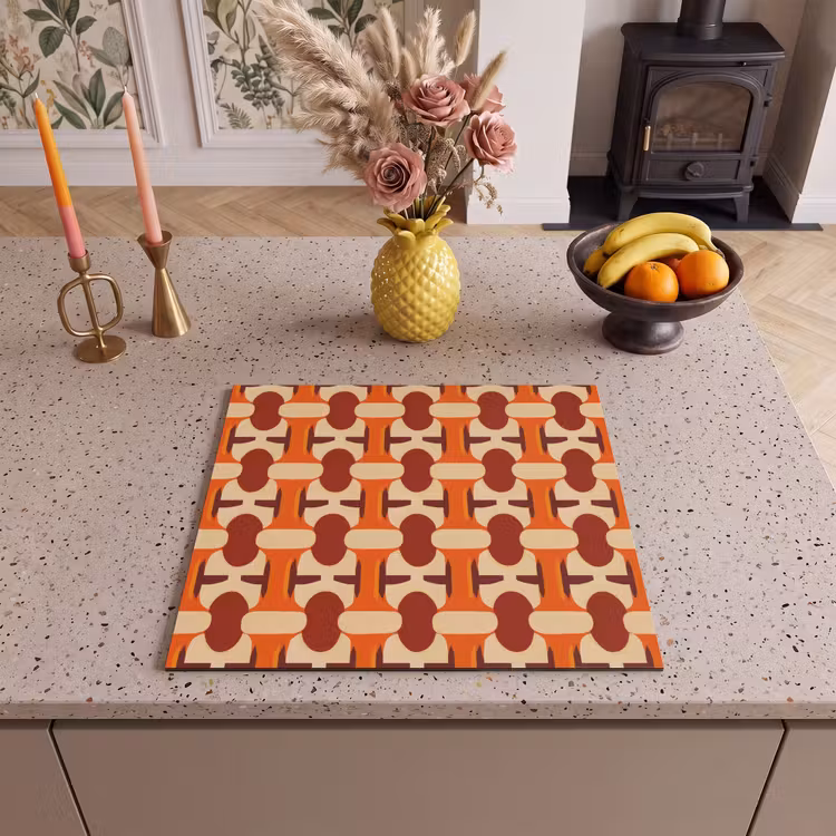 Induction hob protector - Geometric - Retro - Orange — 3