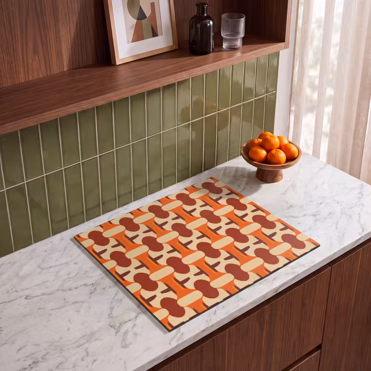 Induction hob protector - Geometric - Retro - Orange — 4