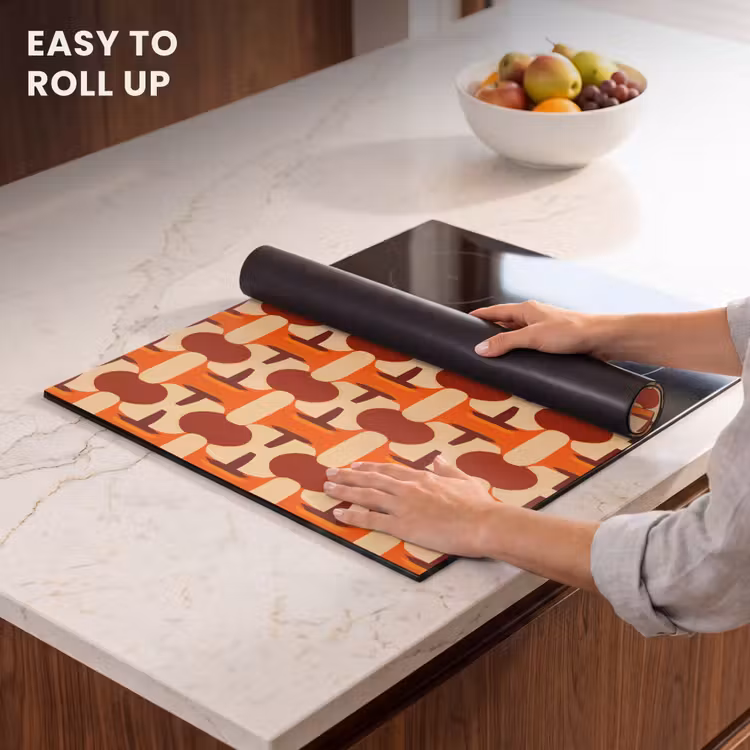 Induction hob protector - Geometric - Retro - Orange — 6