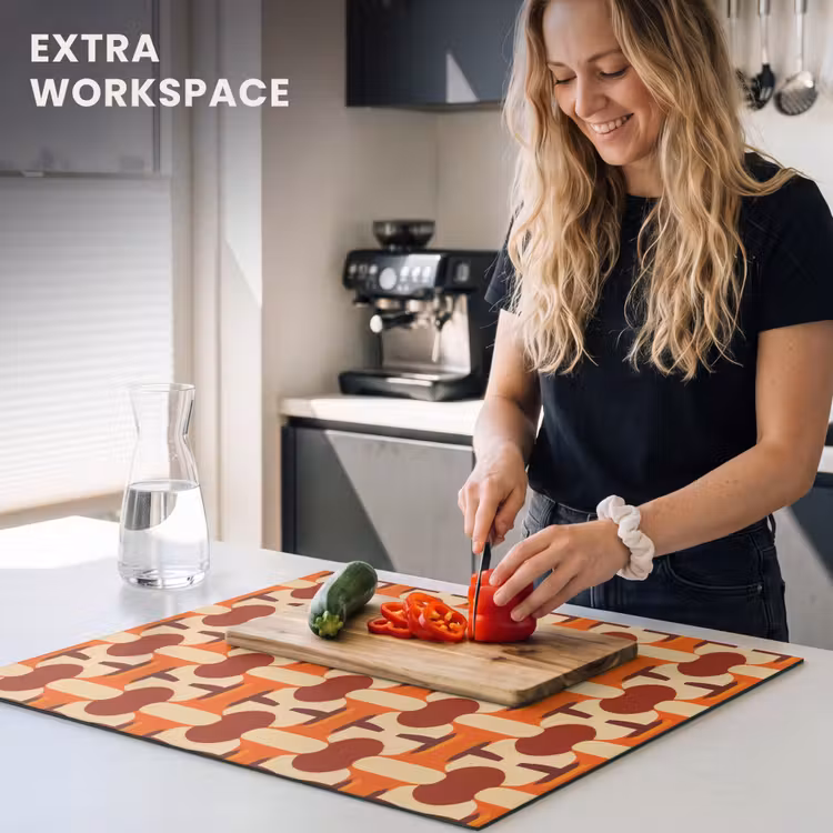 Induction hob protector - Geometric - Retro - Orange — 7
