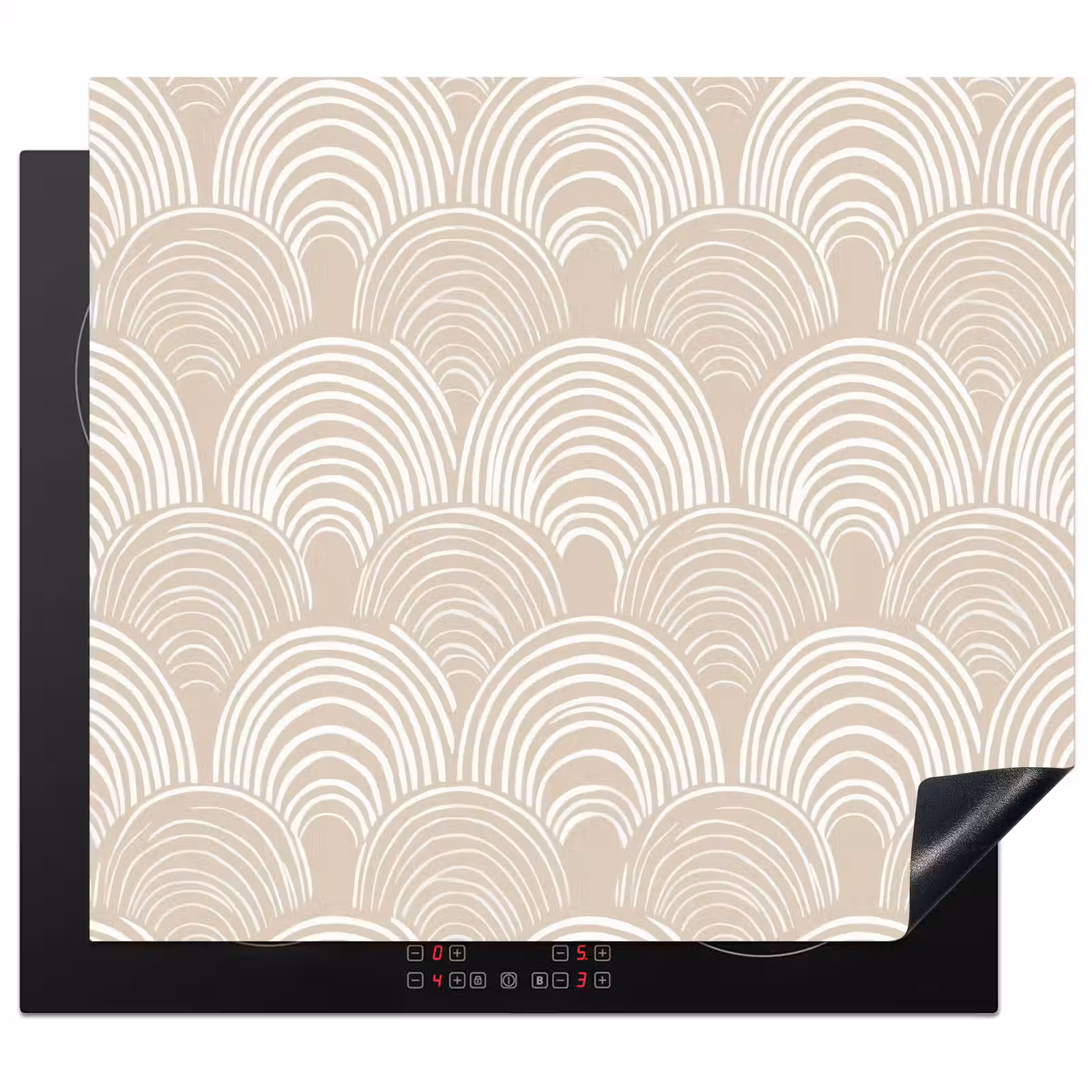 Induction hob protector - Waves - Texture - Beige — 1