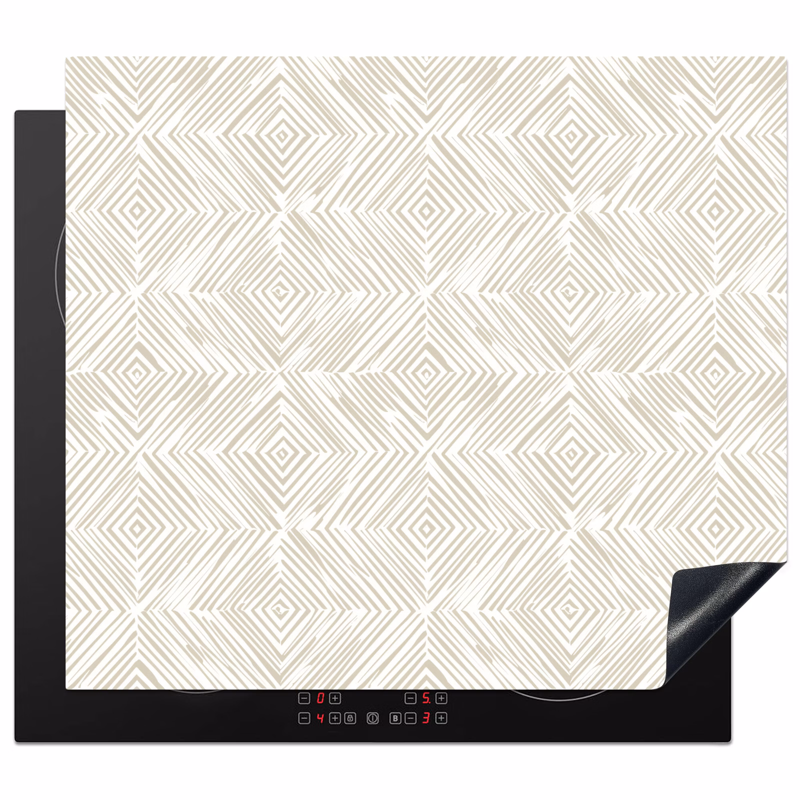 Induction hob protector - Abstract - Diamonds - Beige — 1