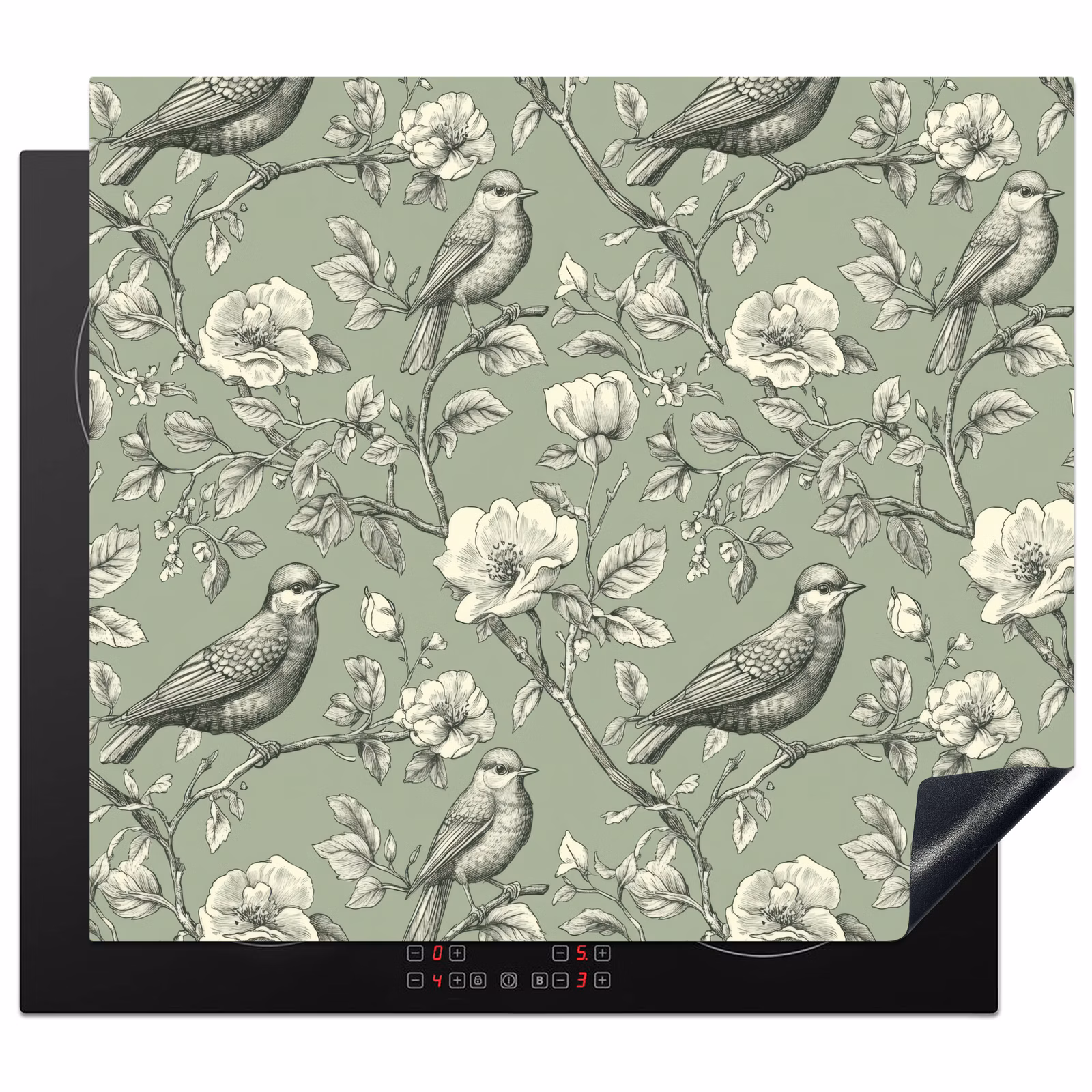 Induction hob protector - Classic - Botanical - Green — 1