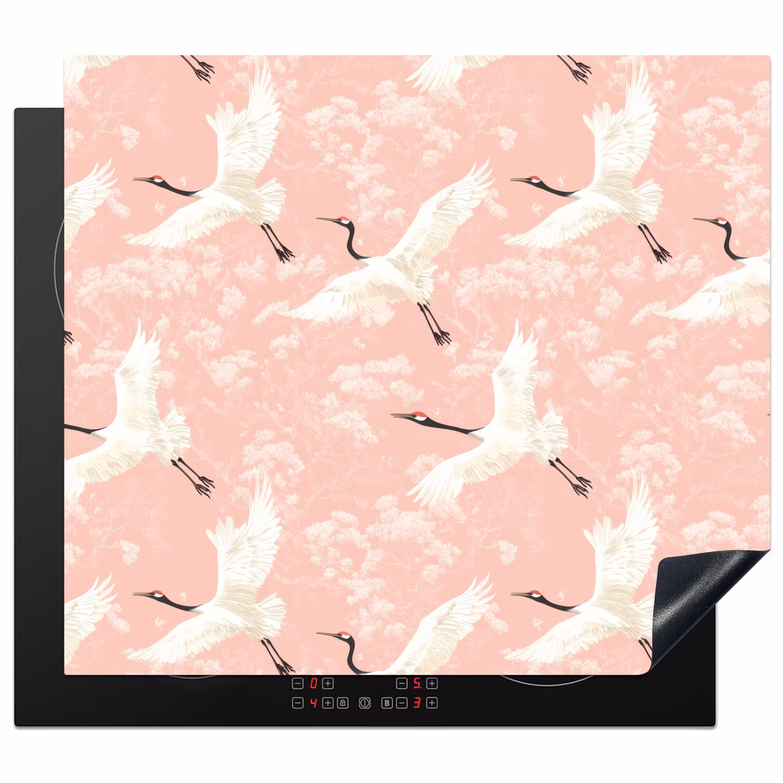 Induction hob protector - Crane - Blossom - Pink — 1