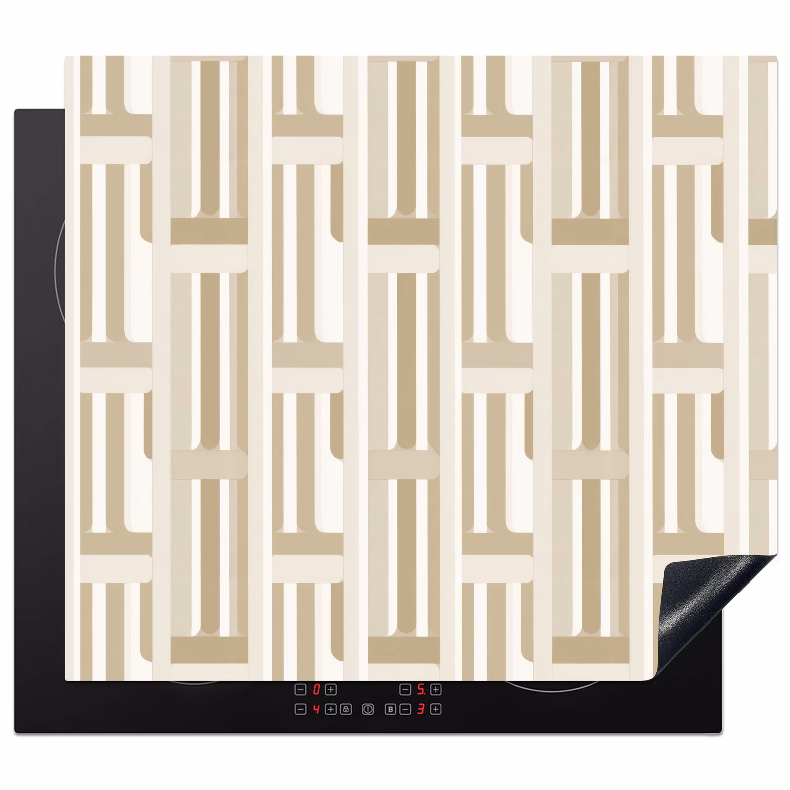 Induction hob protector - Modern - Geometric - Beige — 1