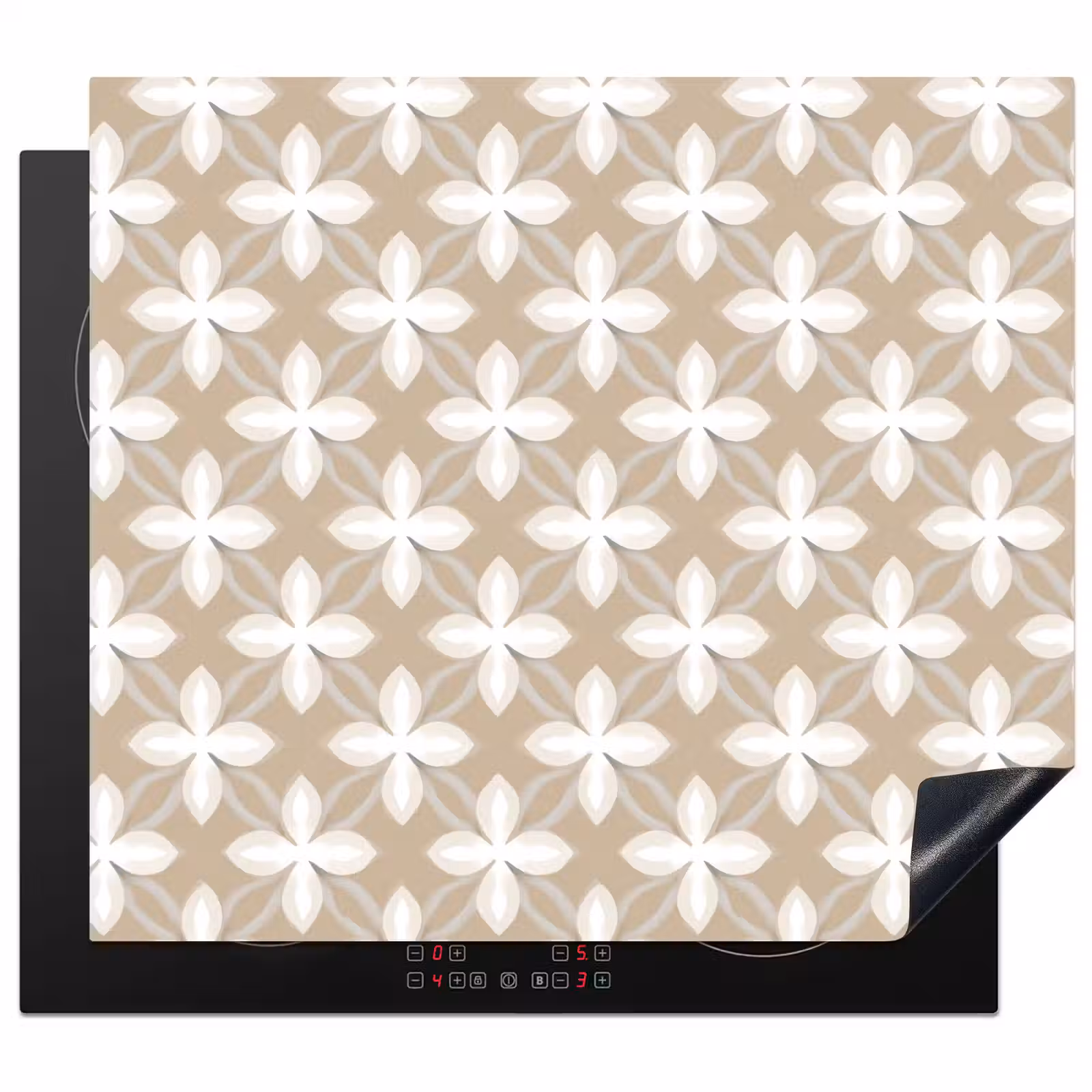 Induction hob protector - Pattern - Symmetrical - Beige — 1