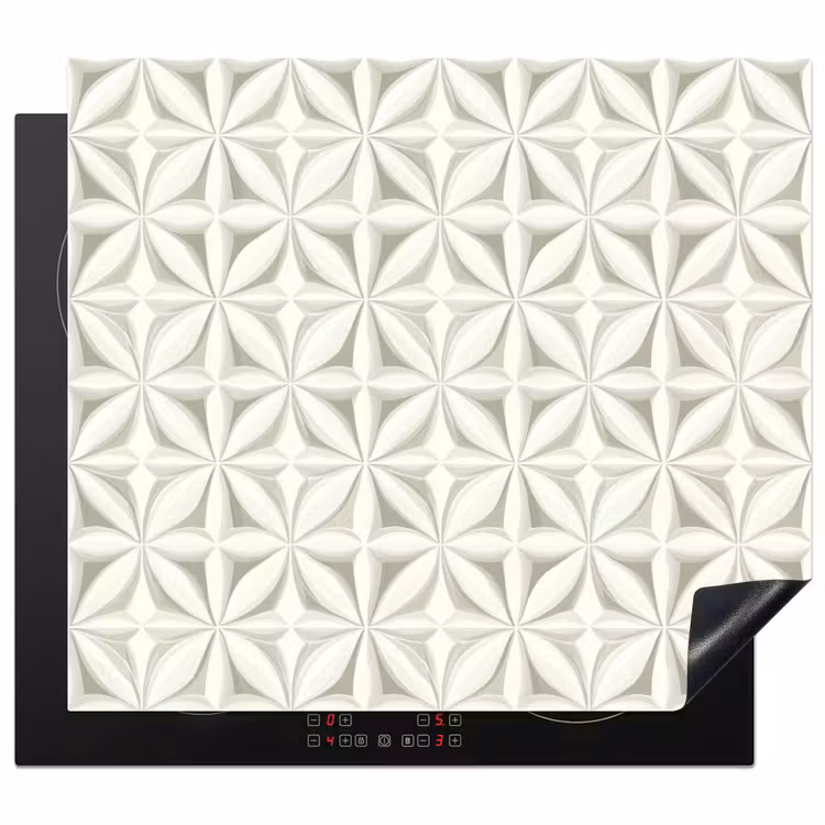Induction hob protector - Abstract - Texture - Gray - White — 1