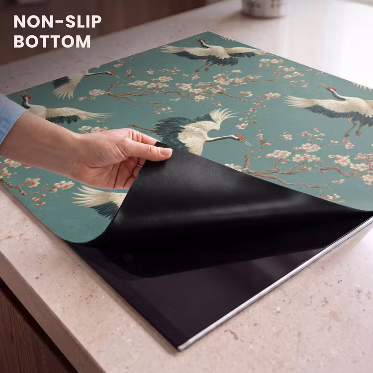 Induction hob protector - Cherry Blossom - Maternity Bird - Green — 5