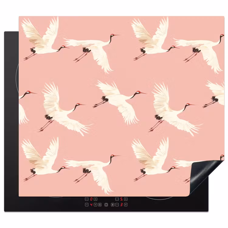 Induction hob protector - Modern - Cranes - Pink — 1