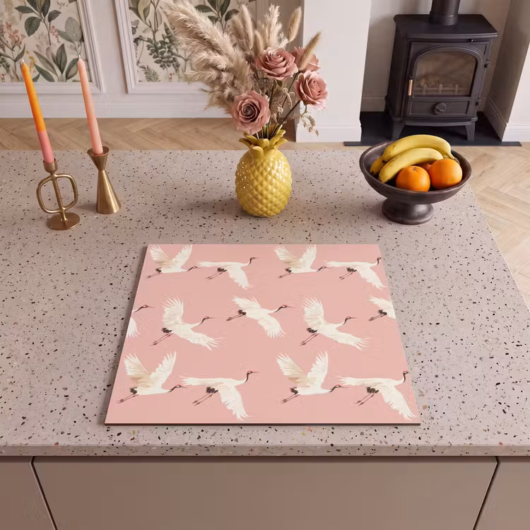 Induction hob protector - Modern - Cranes - Pink — 3