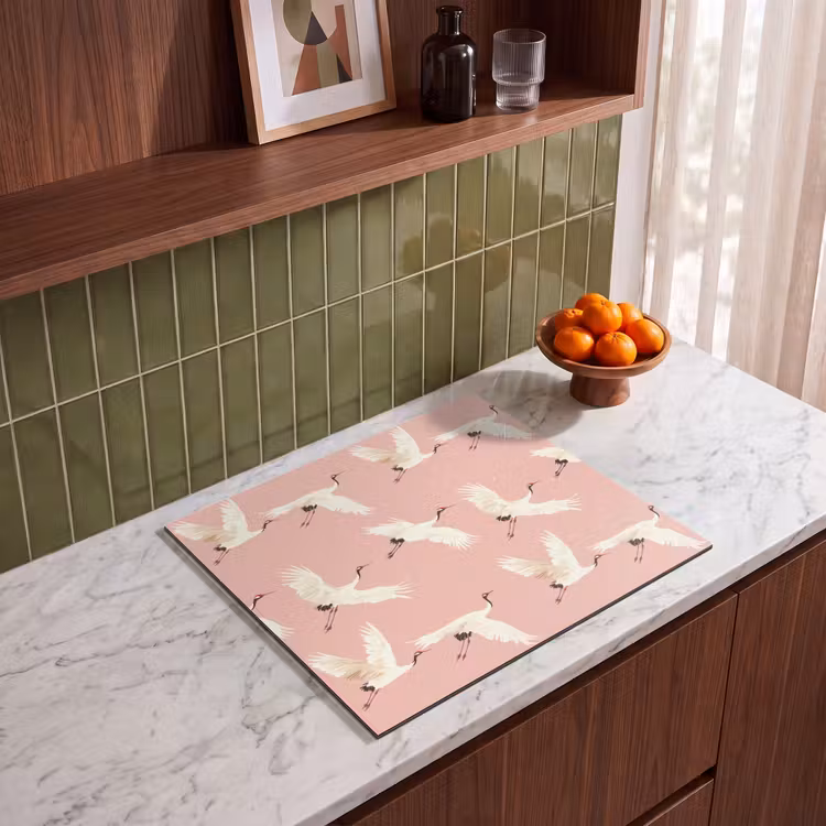 Induction hob protector - Modern - Cranes - Pink — 4