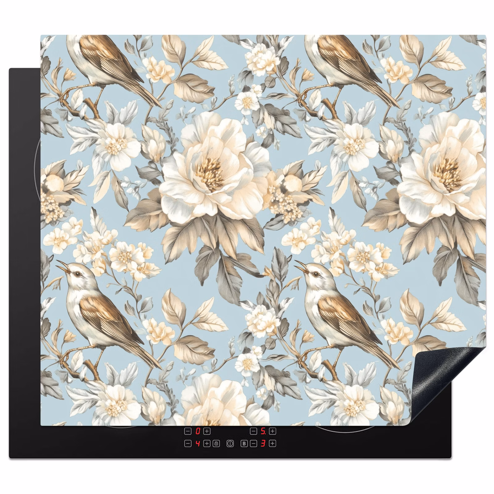 Induction hob protector - Botanical - Songbird - Blue — 1