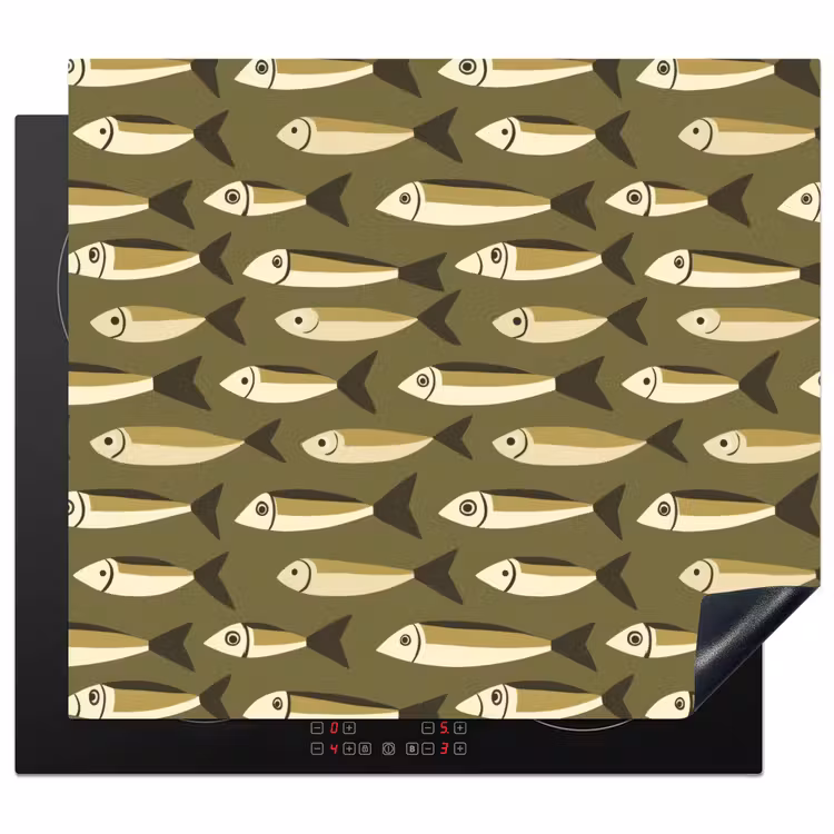 Induction hob protector - Fish - Pattern - Green — 1