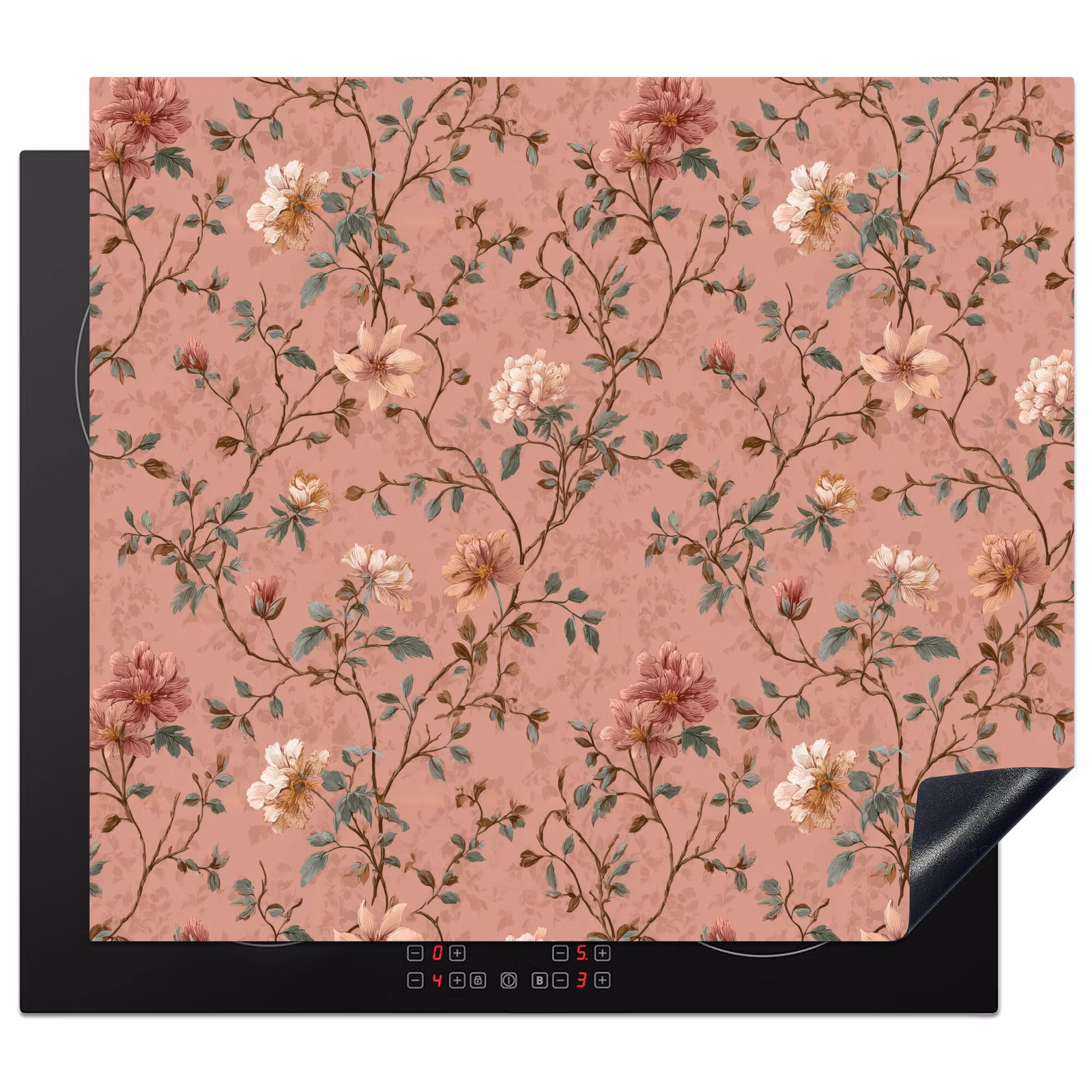 Induction hob protector - Botanical - Flowers - Pink — 1