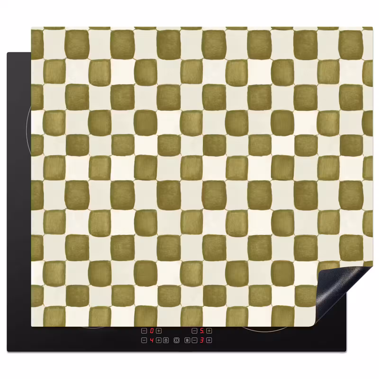 Induction hob protector - Chess - Pattern - Green — 1