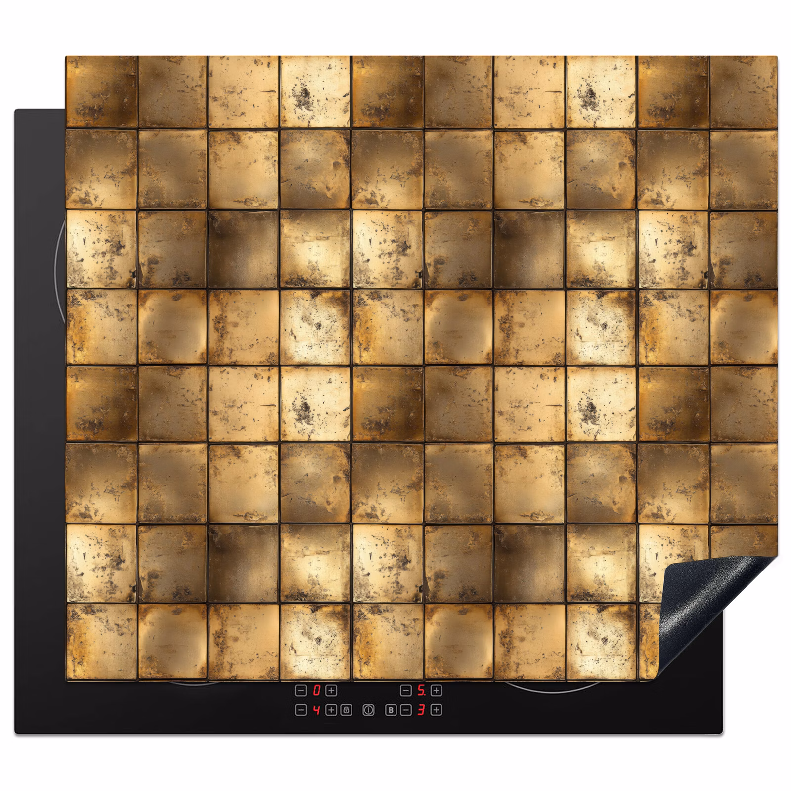 Induction hob protector - Geometric - Tiles - Gold — 1