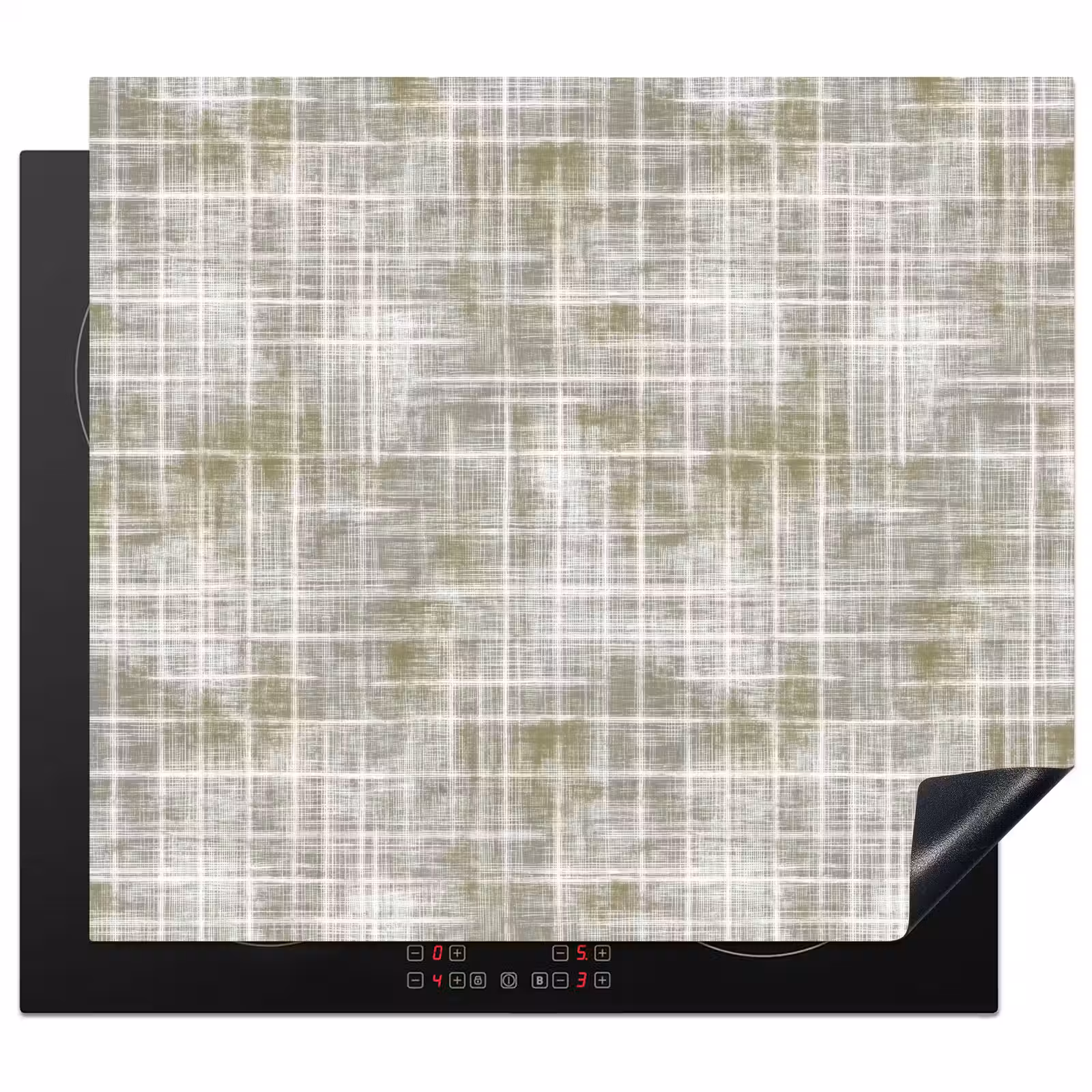 Induction hob protector - Linen - Pattern - Green — 1