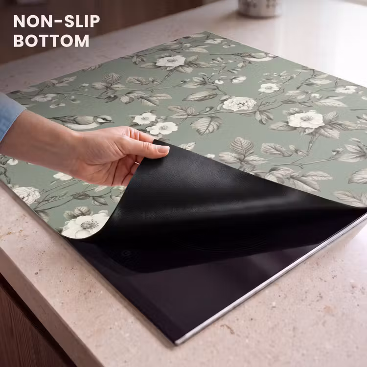 Induction hob protector - Botanical - Birds - Green — 5
