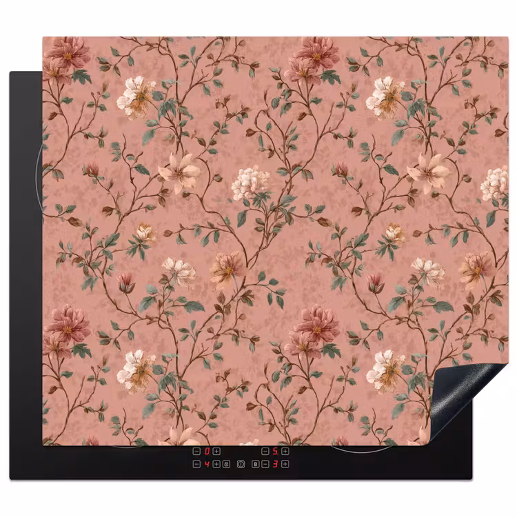 Induction hob protector - Botanical - Flowers - Pink — 1
