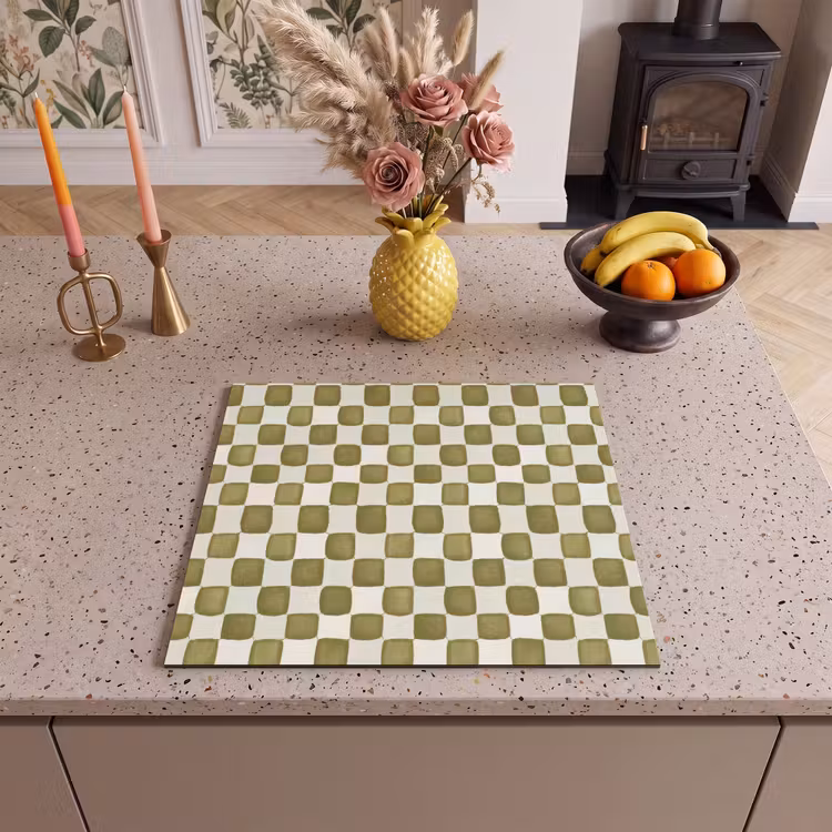 Induction hob protector - Chess - Pattern - Green — 3