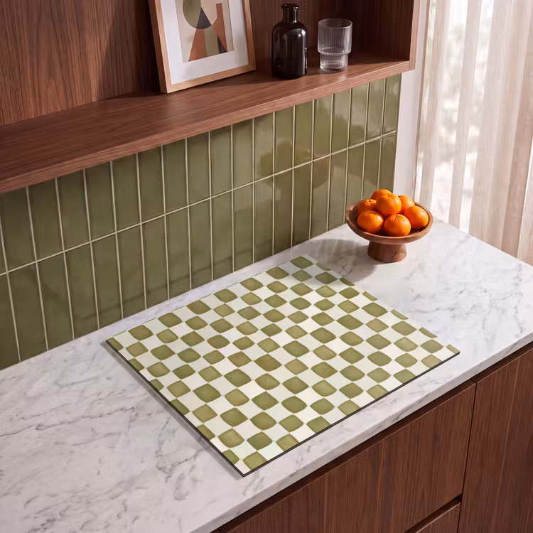 Induction hob protector - Chess - Pattern - Green — 4