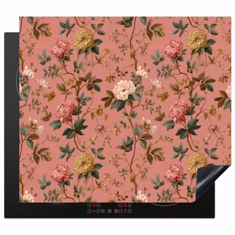 Induction hob protector - Classic - Botanical - Pink — 1