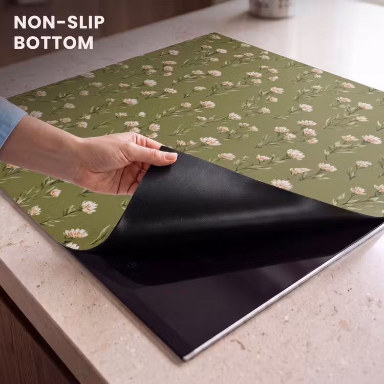 Induction hob protector - Country - Floral - Green — 5