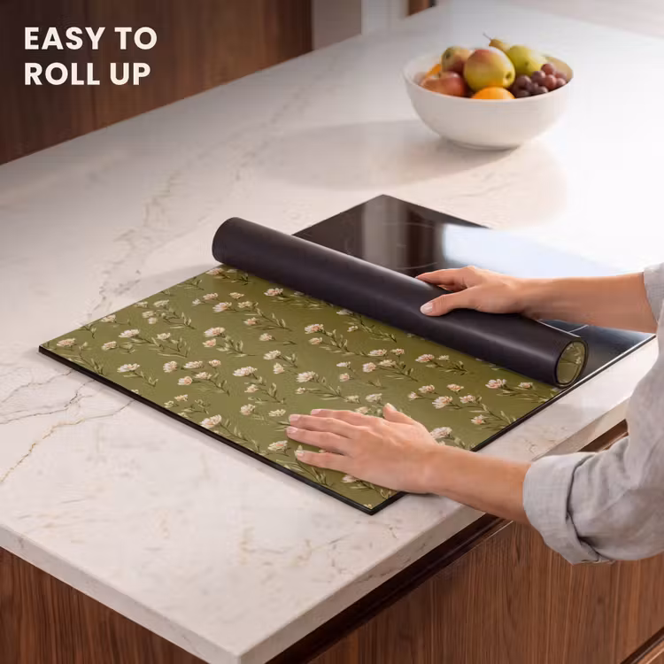Induction hob protector - Country - Floral - Green — 6