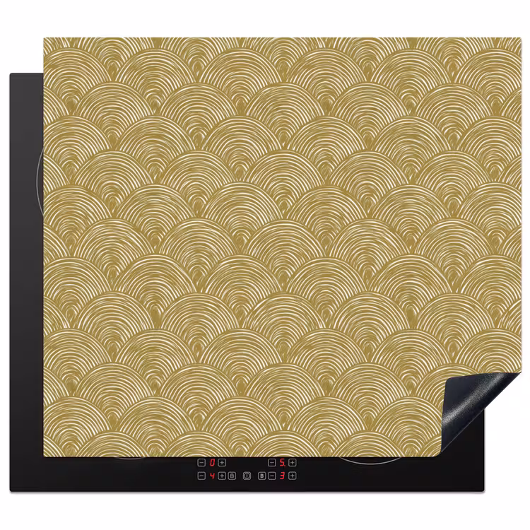 Induction hob protector - Fan - Geometric - Green — 1