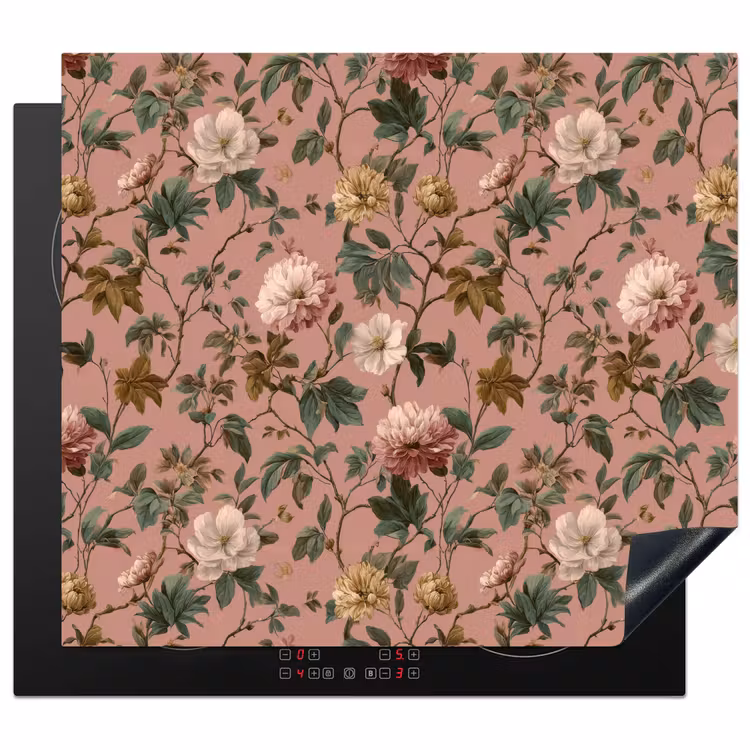 Induction hob protector - Flowers - Classic - Pink — 1