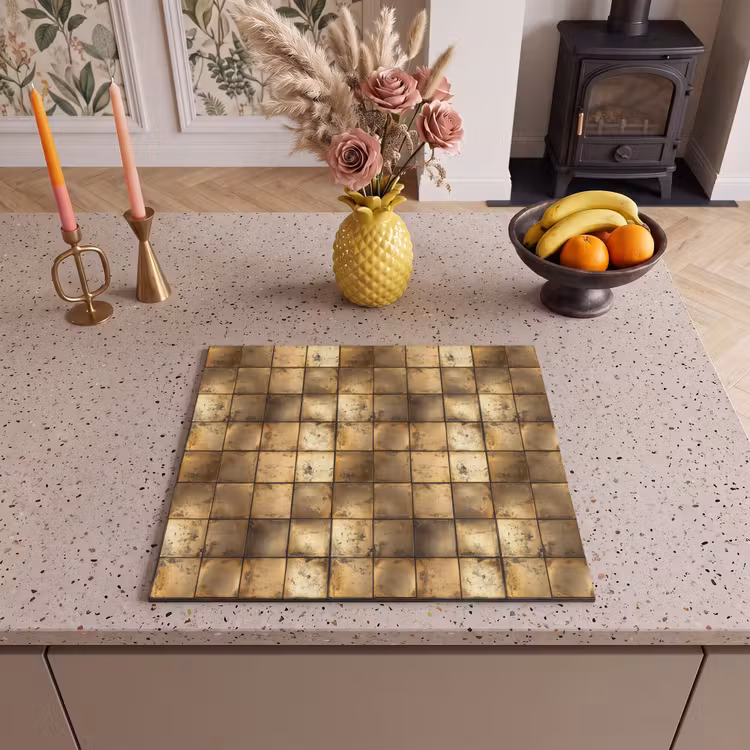 Induction hob protector - Geometric - Tiles - Gold — 3