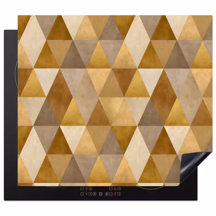 Induction hob protector - Geometric - Triangle - Gold — 1
