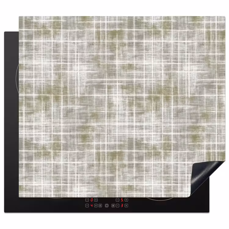 Induction hob protector - Linen - Pattern - Green — 1