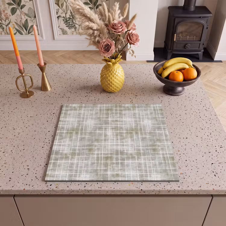 Induction hob protector - Linen - Pattern - Green — 3