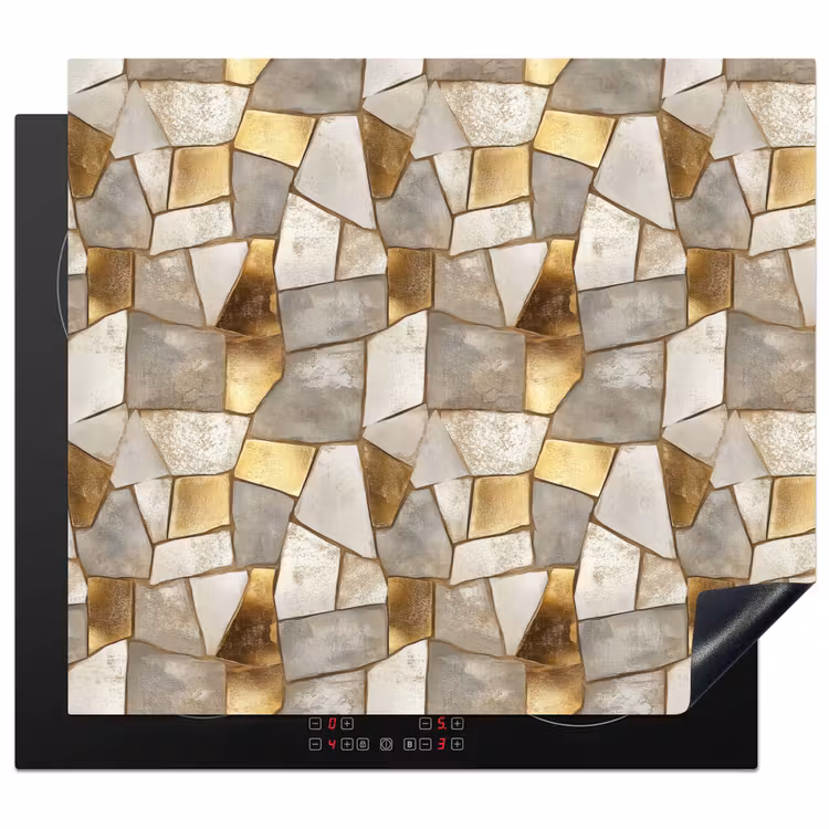 Induction hob protector - Mosaic - Marble - Gold — 1