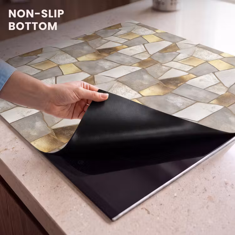 Induction hob protector - Mosaic - Marble - Gold — 5