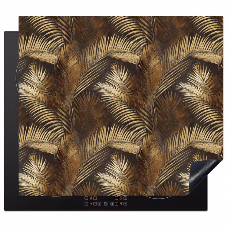 Induction hob protector - Tropical - Leaves - Gold — 1
