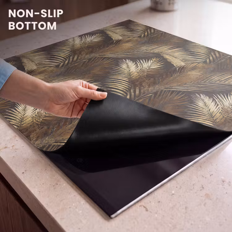 Induction hob protector - Tropical - Leaves - Gold — 5