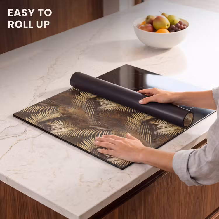 Induction hob protector - Tropical - Leaves - Gold — 6