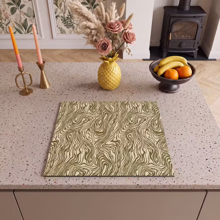 Induction hob protector - Abstract - Marble - Green — 3