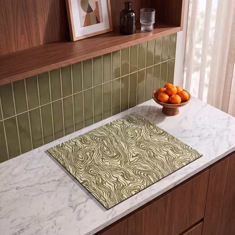 Induction hob protector - Abstract - Marble - Green — 4