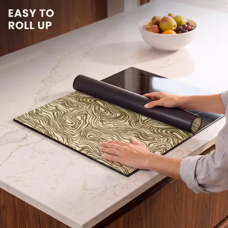 Induction hob protector - Abstract - Marble - Green — 6