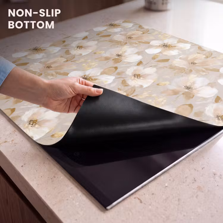 Induction hob protector - Flowers - artistic - Gold — 5
