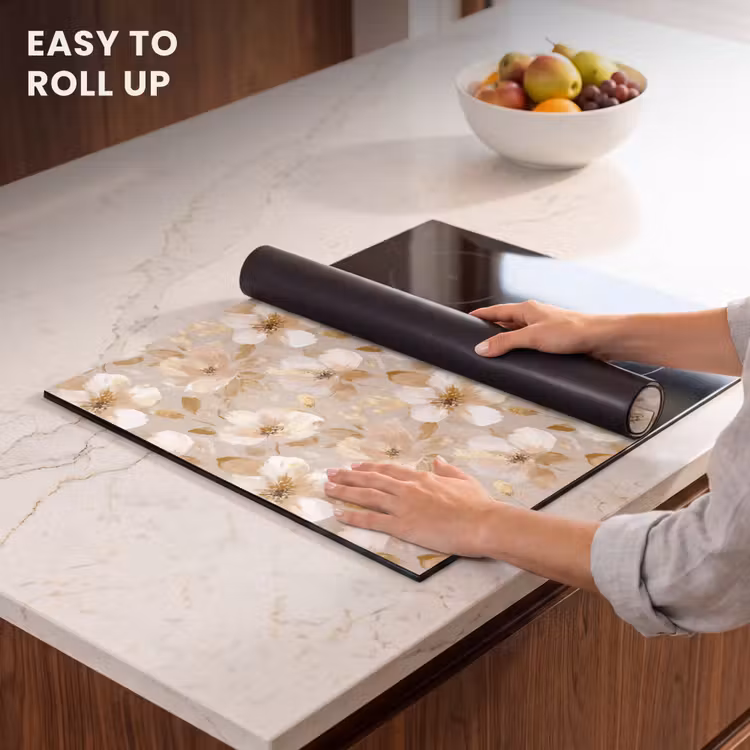 Induction hob protector - Flowers - artistic - Gold — 6