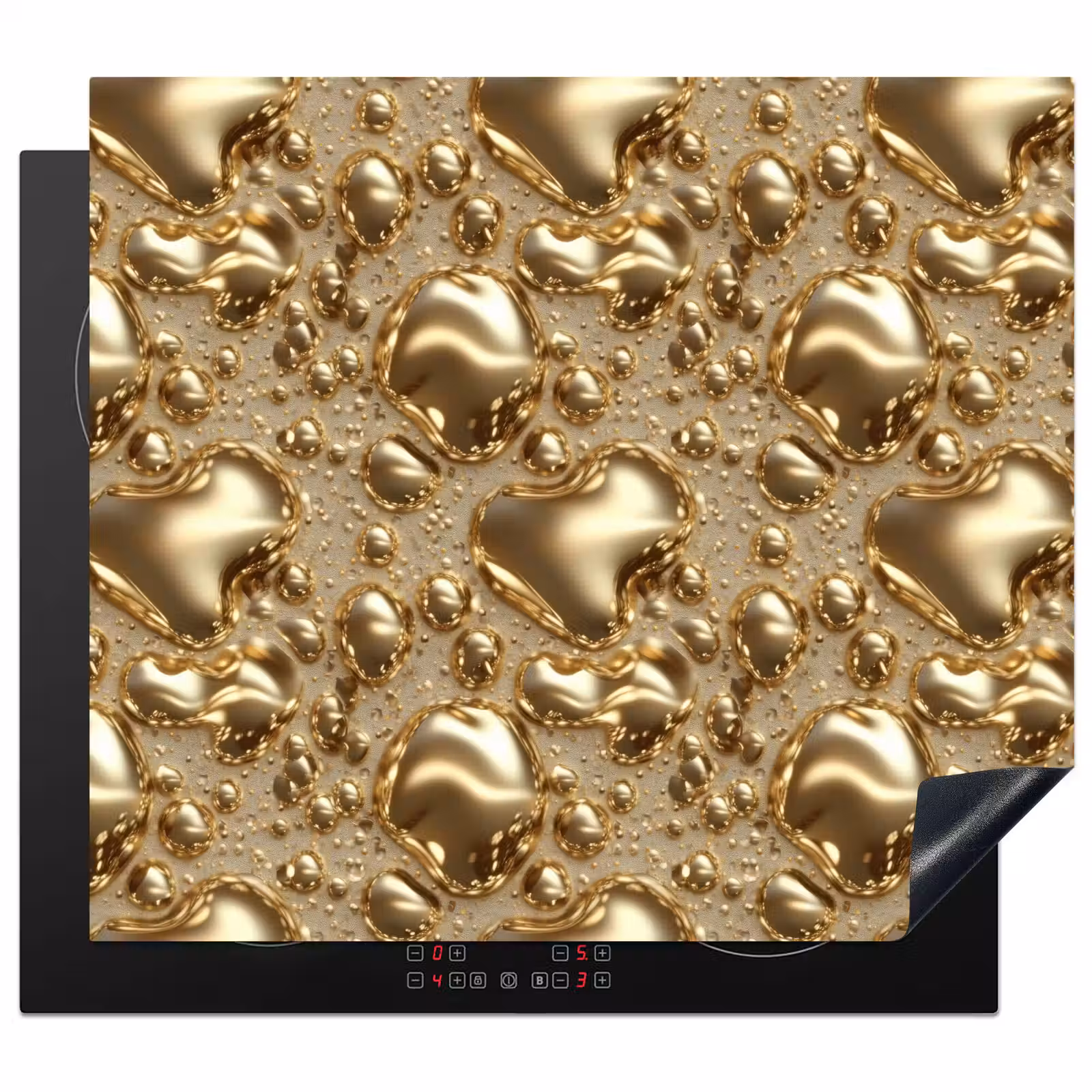 Induction hob protector - Droplets - Organic - Gold — 1
